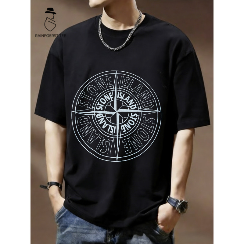 Stone Island Compass |พร้อมจัดส่งค่ะ เสื้อยืดผู้ชาย เสื้อนมโต t shirt  ผ้าฝ้ายแท้100% เท่ๆ คอลูกเรือ