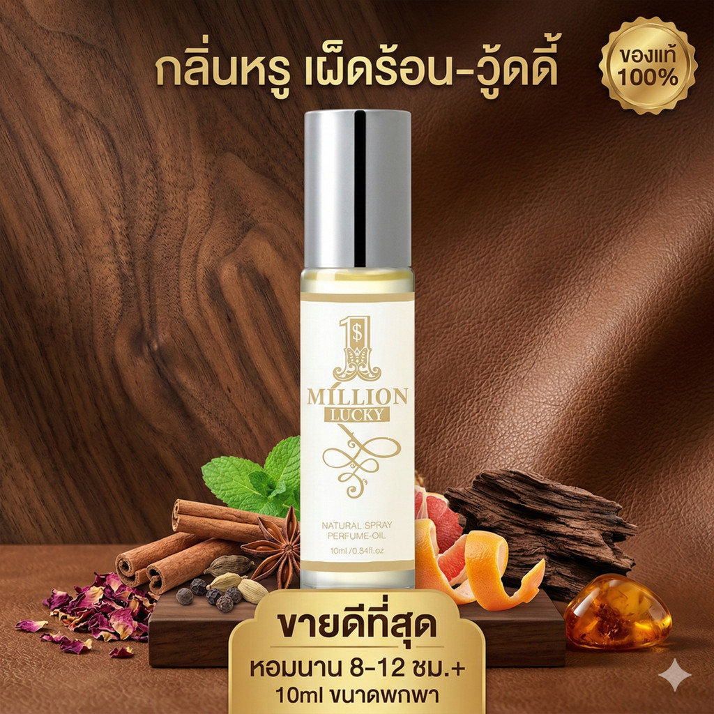 [พร้อมส่ง] 1 MILLION LUCKY Perfume Oil ✨ น้ำหอมเข้มข้น กลิ่น Spicy-Woody หอมหรู มีเสน่ห์แบบเศรษฐี