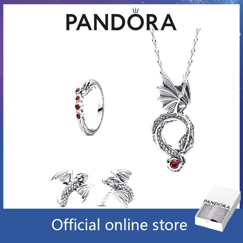 เครื่องประดับ.dragon.set.Pandora.S925.เงินสเตอร์ลิง.พร้อมกล่อง.ของขวัญวันเกิด.Game.of.Thrones
