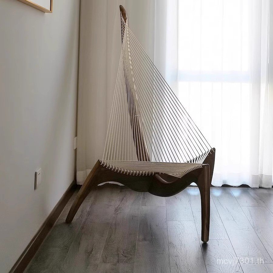 Designer Creative เก้าอี้ Blanca Caesar เก้าอี้ไม้เนื้อแข็ง Recliner Sailing Harp Blanca Caesar Nord