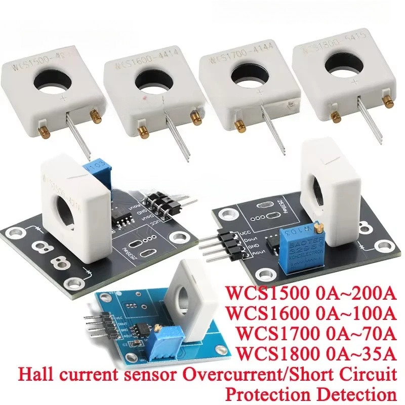 Hall Current Detection Sensor โมดูล WCS1500 WCS1600 WCS1700 WCS1800 วงจรสั้น Overcurrent เครื่องตรวจ