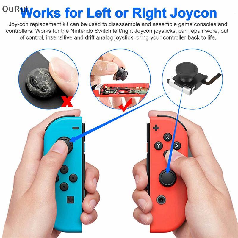 [B&C] 4 Pa Joycon Joysti เปลี่ยน 3D Joysti Analog ซ้าย/ขวา Thumb Stis Sensor Caps สําหรับ Nintendo S