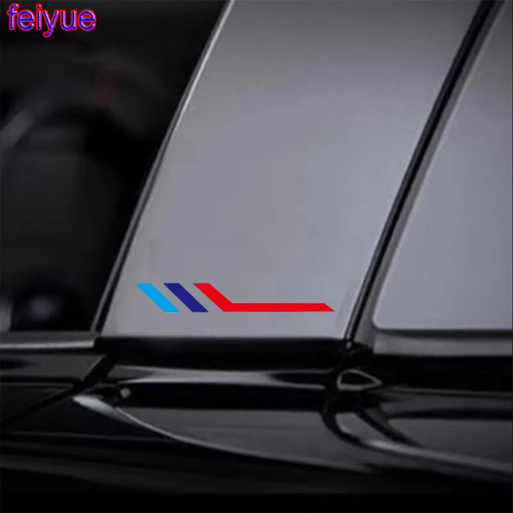 4 ชิ้น M-Colored Stripe Decals สําหรับ BMW Performance E28 E30 E34 E46 E39 E60 F87 F84 M3 M5 M2