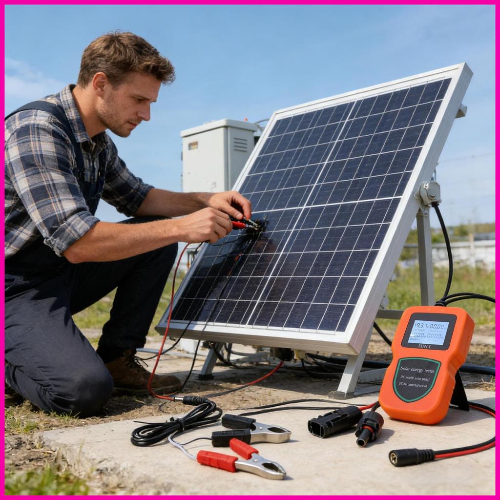 เครื่องทดสอบแผงโซลาร์เซลล์ 500w Professional การตรวจสอบแบบเรียลไทม์ Solar Panel Tester Power Monitor