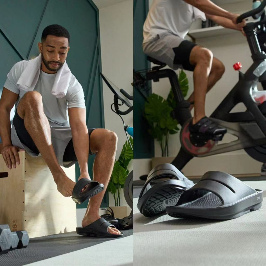 Real100%รองเท้า Oofos แท้ รองเท้าแตะเพื่อสุขภาพ รองเท้าแตะผู้ชาย Oofos รองเท้า Black (ดำ) หายปวดเท้า