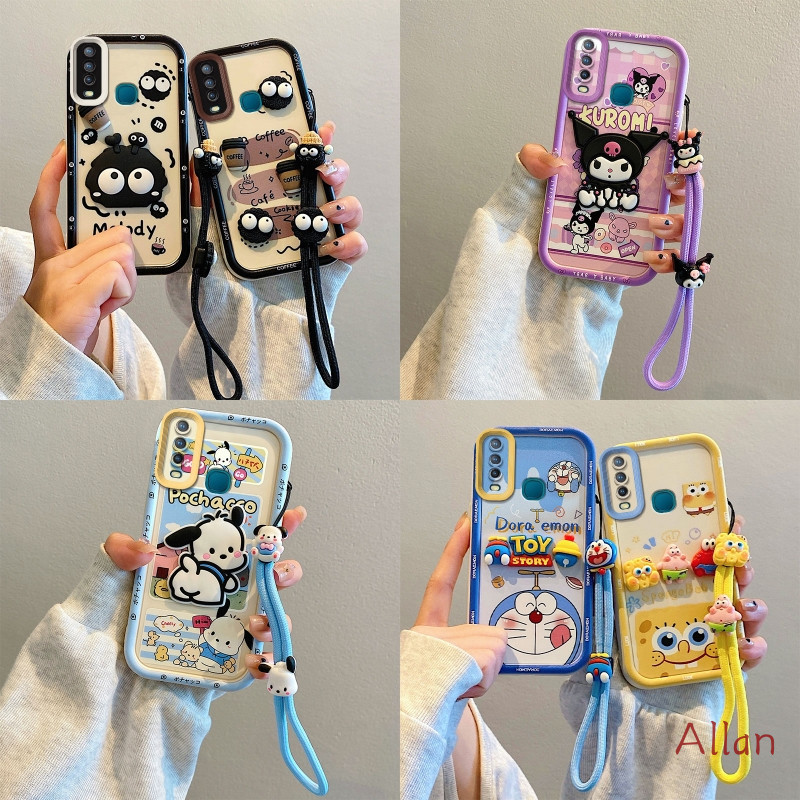 เคส vivo 1901 1902 1904 1906 1916 1940 กรณี ทีพียู 2026 ใหม่ น่ารัก ซิลิโคนนุ่มเต็มปกกันกระแทก,เชือก