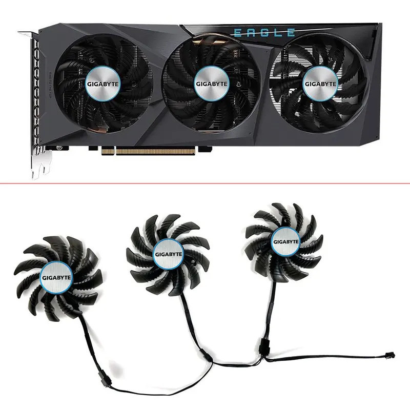75 มม.PLD08010S12H Cooler พัดลมสําหรับ Gigabyte Radeon RX 6600 6700 XT RTX 3070 Ti EAGLE กราฟิกการ์ด