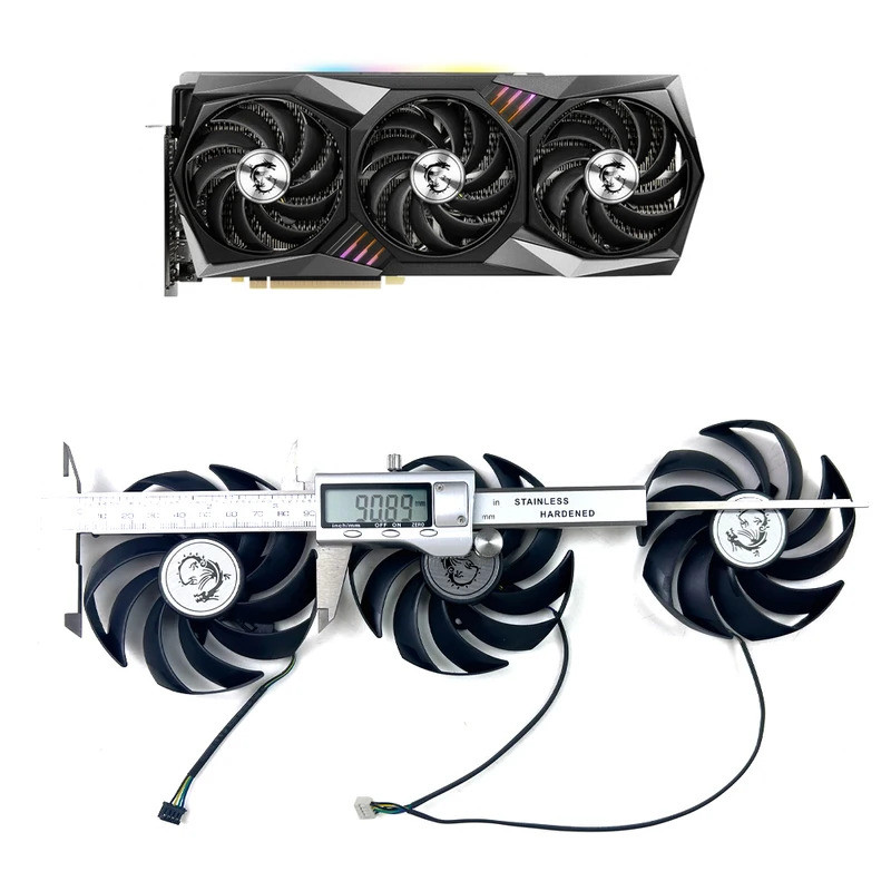 ใหม่ Cooling 90 มม.GPU Video Card Cooler พัดลมสําหรับ MSI GeForce RTX 3060 3070 3080 3090 3060Ti 3070TI GAMING X TRIO กราฟิกการ์ดพัดลม