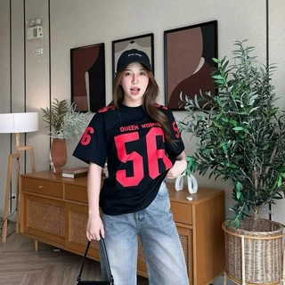 Y-T🧸เสื้อแฟชั่น เสื้อยืด oversize ผ้าฝ้าย100% แนวสตรีท ไม่ต้องรีดผ้า สวมใส่สบาย ผ้านิ่ม ลาย "QUEEN WOMEN"