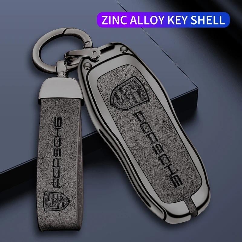 สังกะสีหนังกุญแจรถ Key Keyless Shell สําหรับ Porsche Panamera Spyder Carrera Macan Boxster Cayman Ca