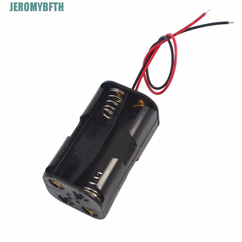 JEROMYBF AA Battery Holder 4 * AA Battery Case Box Holder Case Double-deck Durable Plastic Battery S