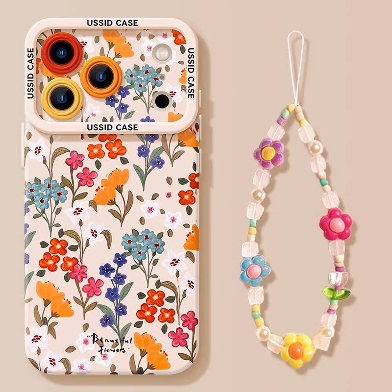BOSTON Retro ดอกไม้เหมาะสําหรับ Apple 17promax เคสโทรศัพท์ findx9Pro Redmi K90 หญิง Reno15pro ง่าย v