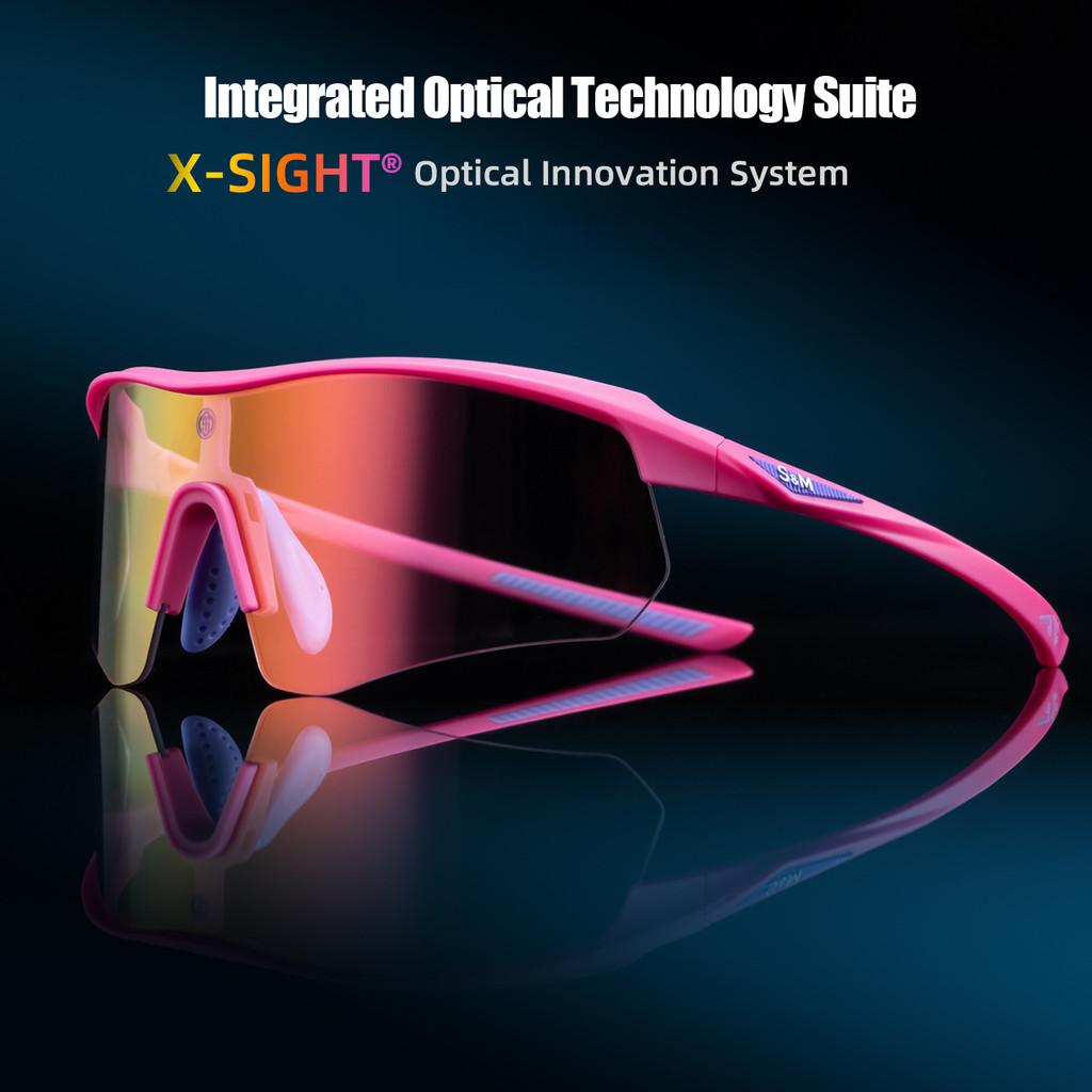 S & M Optics กีฬาขี่จักรยานแว่นตากันแดด Ultraviolet-Proof Sand-Proof HD เลนส์เหมาะสําหรับกลางแจ้งวิ่งตกปลาแก้ว