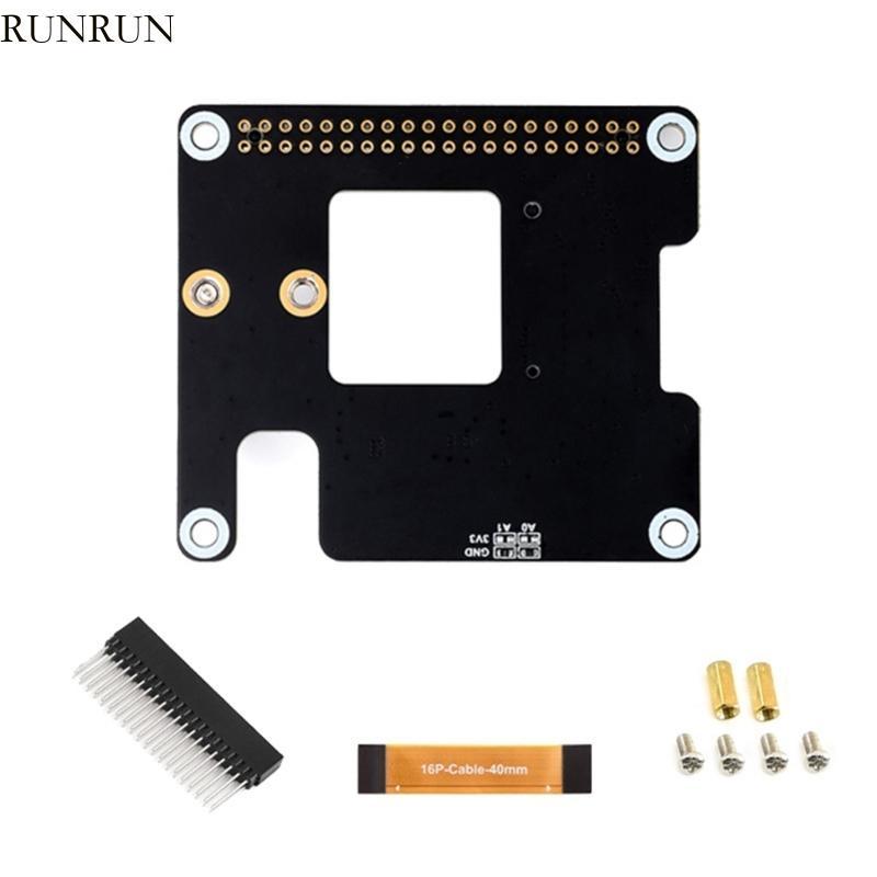 RUN สําหรับ Pi 5 PCIe ถึง M 2 หมวก NVME ความเร็วขยาย 16Pin สาย GPIO Header สนับสนุน Active Cooling ส