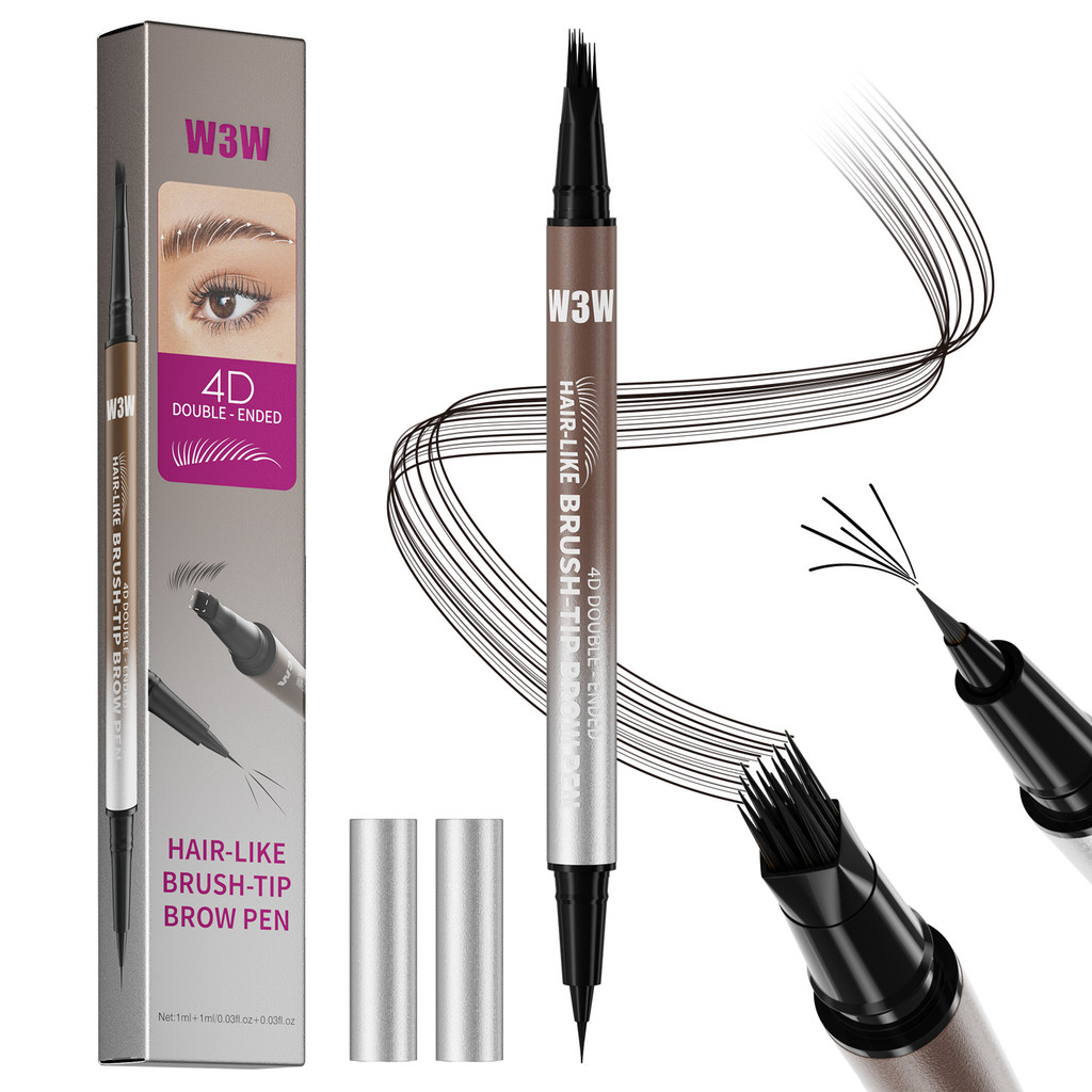 W3W Liquid Eyebrow Pencil Multi-Prong Liquid Eyebrow Pencil Wild Eyebrow Waterproof Sweat-Proof Non-