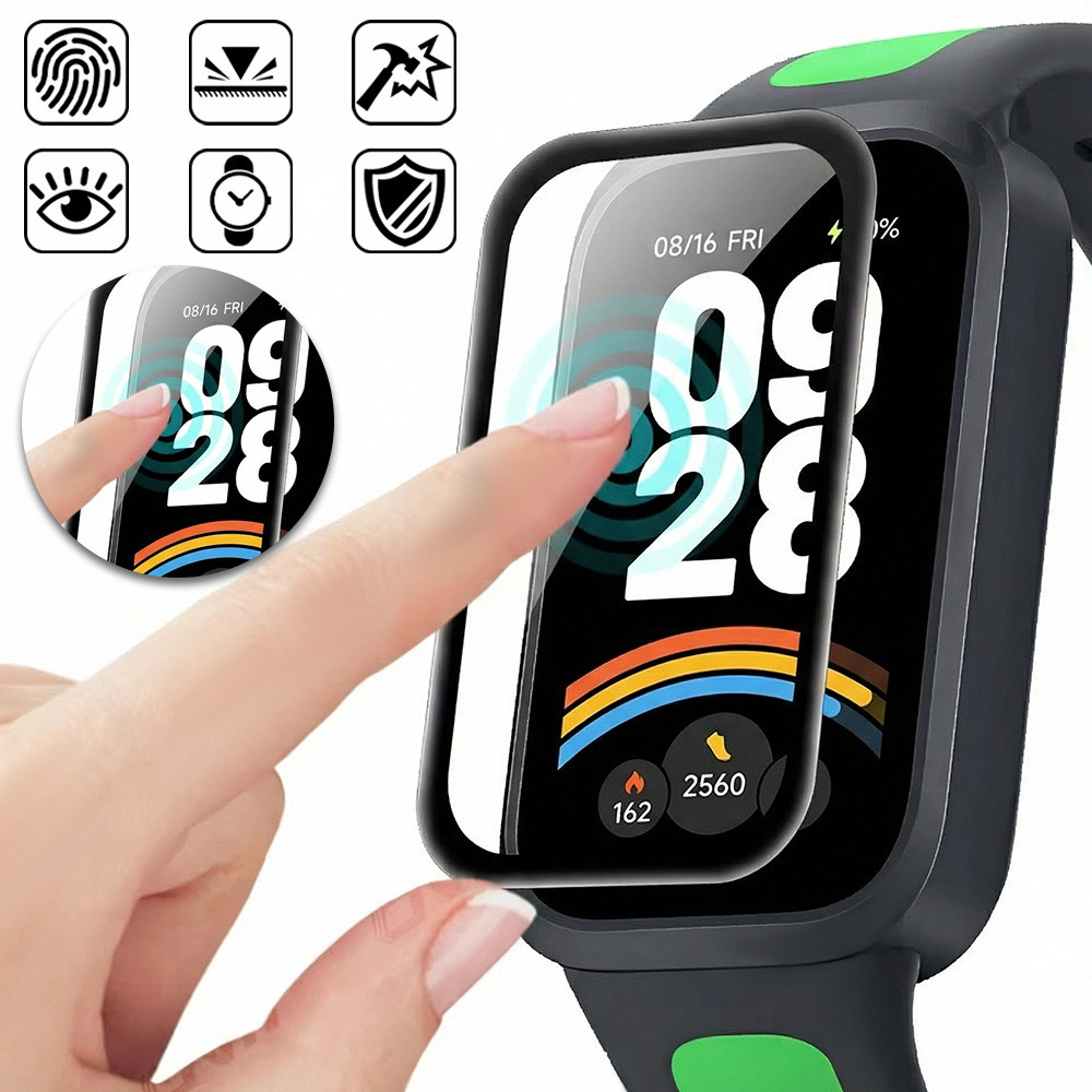Soft TPU/ 3D ฟิล์มสําหรับ Xiaomi Mi Band 9 / 8 Active Anti Gores กระจกนิรภัยป้องกันหน้าจอ Accesories สําหรับ Redmi Band 3 2