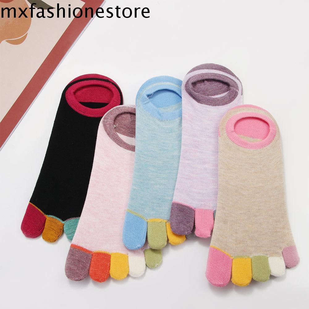 MXFASHIONE Toe Socks Yoga Fashion Breathable Sweaty Invisible Boat Socks