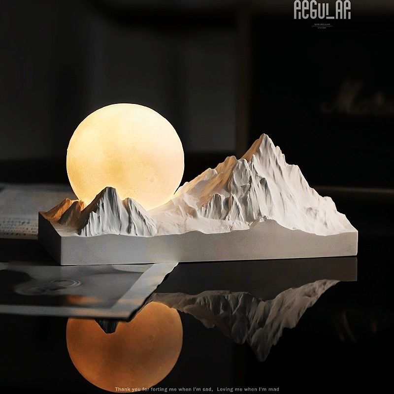 New Glowing Moon Lamp & Sunset Dusk Lamp for Bedroom, Gift for Women/Girlfriend