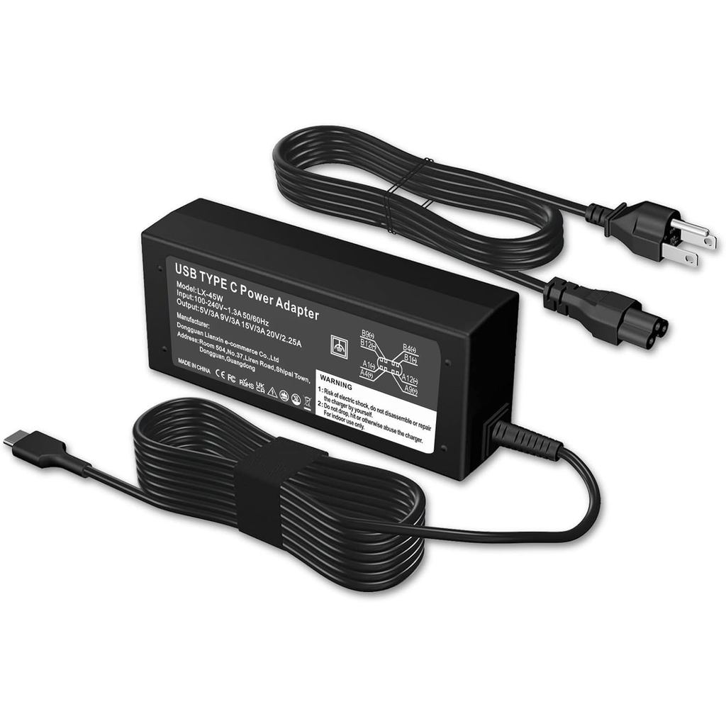 45W USB C Charger ใช้งานร่วมกับ Acer Chromebook A18-045N1A A16-045N1A N17Q9 N17Q8 N18Q12 N18Q5 N18Q6