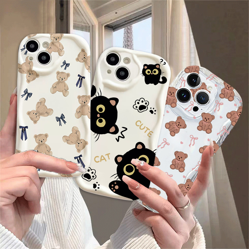 น่ารักโบว์หมีแมวสําหรับ VOVO V60 Lite V50 V40 Lite V30 V3E V29 V29E V27 V27E V25 V23 V23E 5G เคสโทรศ