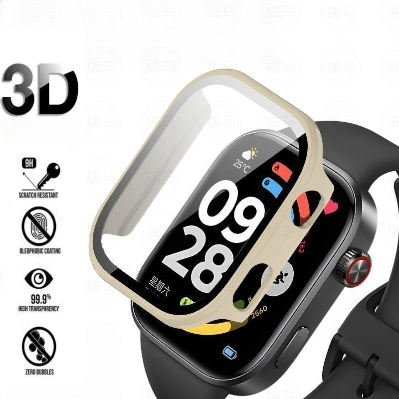 นาฬิกาสําหรับ Redmi watch6 PC Case + กระจกนิรภัยป้องกันหน้าจอสําหรับ Redmi Watch 6 Hard Shell กรอบกันชนกรณีฝาครอบ
