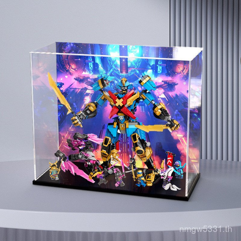 71775 Ya ประกอบเพลง Mystery ฝาครอบจอแสดงผลของเล่นบล็อกอาคารอะคริลิคป้องกันฝุ่นสูงกล่อง Samurai เหมาะ