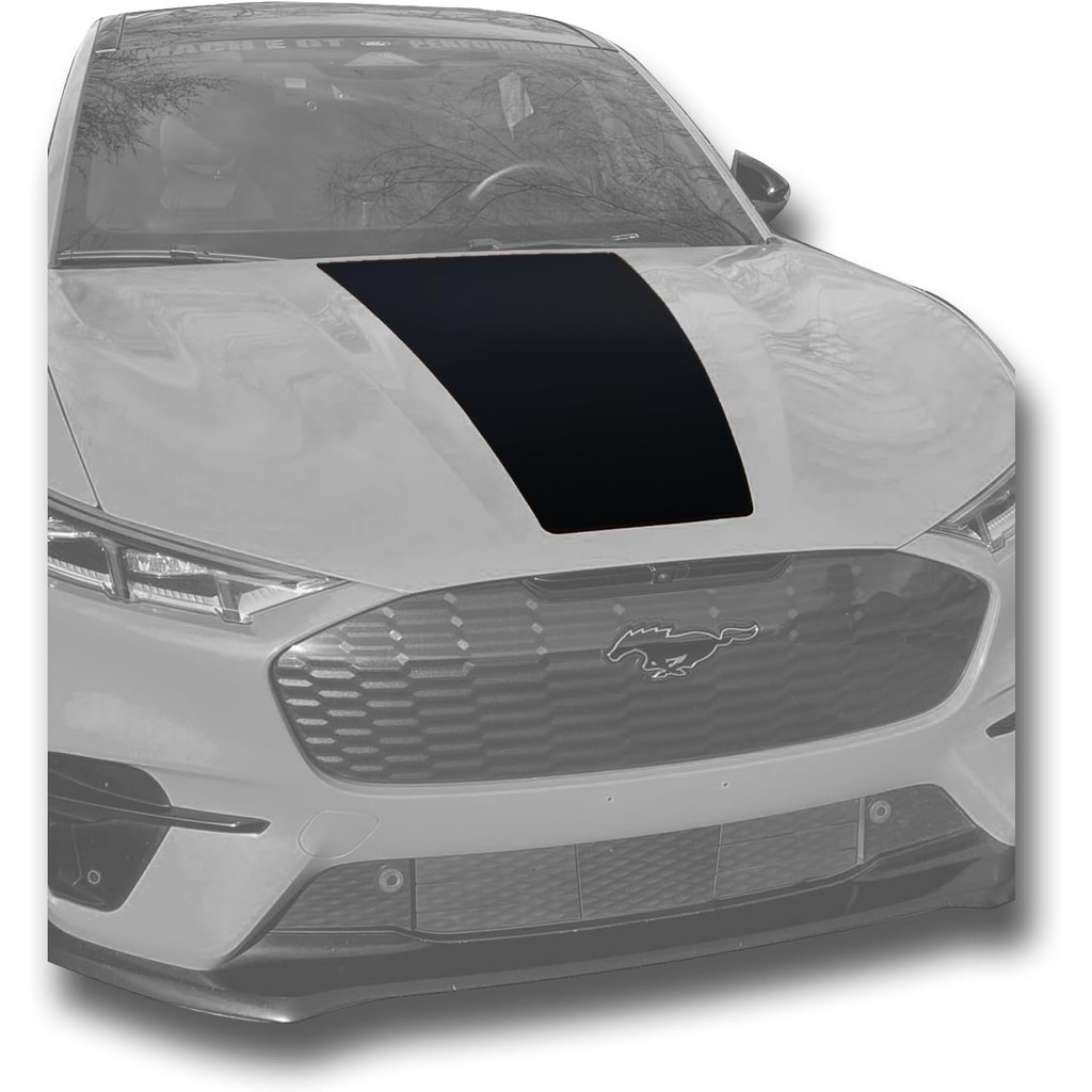 Vinyl Hood Racing Stripes สําหรับ 2021 & Up Ford Mustang Mach-E – ประสิทธิภาพสูง – วัสดุ 3 ล้านที่ทน