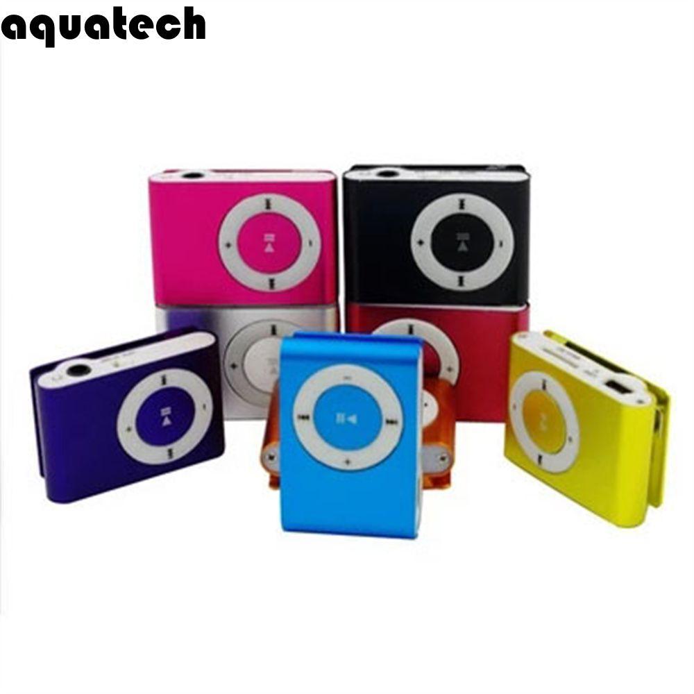 AQUATECH Clip MP3 Mini Portable Media Player Walkman Metal Mirror Sport MP3