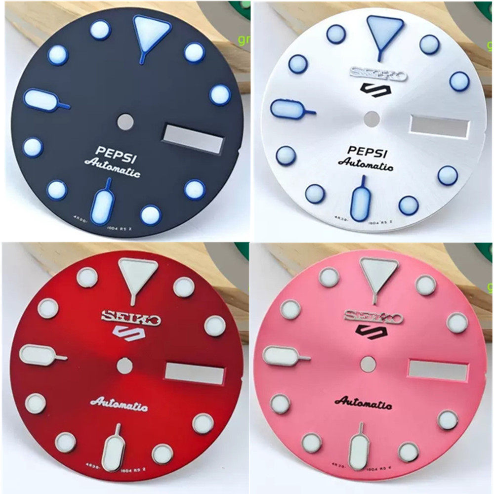 NH36A Dial SK007 นาฬิกาดําน้ําดัดแปลงนาฬิกาอุปกรณ์เสริม 4R36 สีเขียว Luminous Dial ขนาด 28.5 มม.