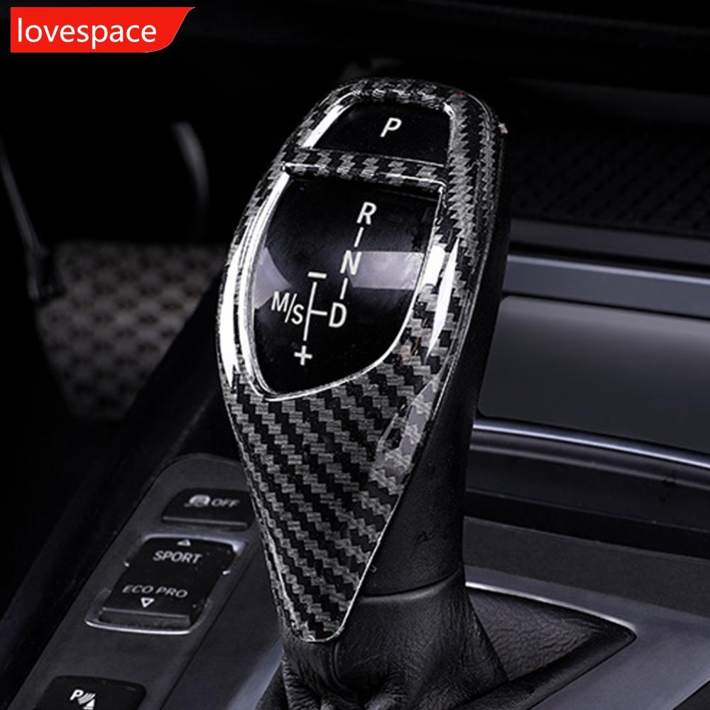 LOVESPACE รถคาร์บอนไฟเบอร์เนื้อเกียร์ Shift แผงกรอบหัวเกียร์สําหรับ BMW F30 F10 F15 F07 F20 F21 F22 