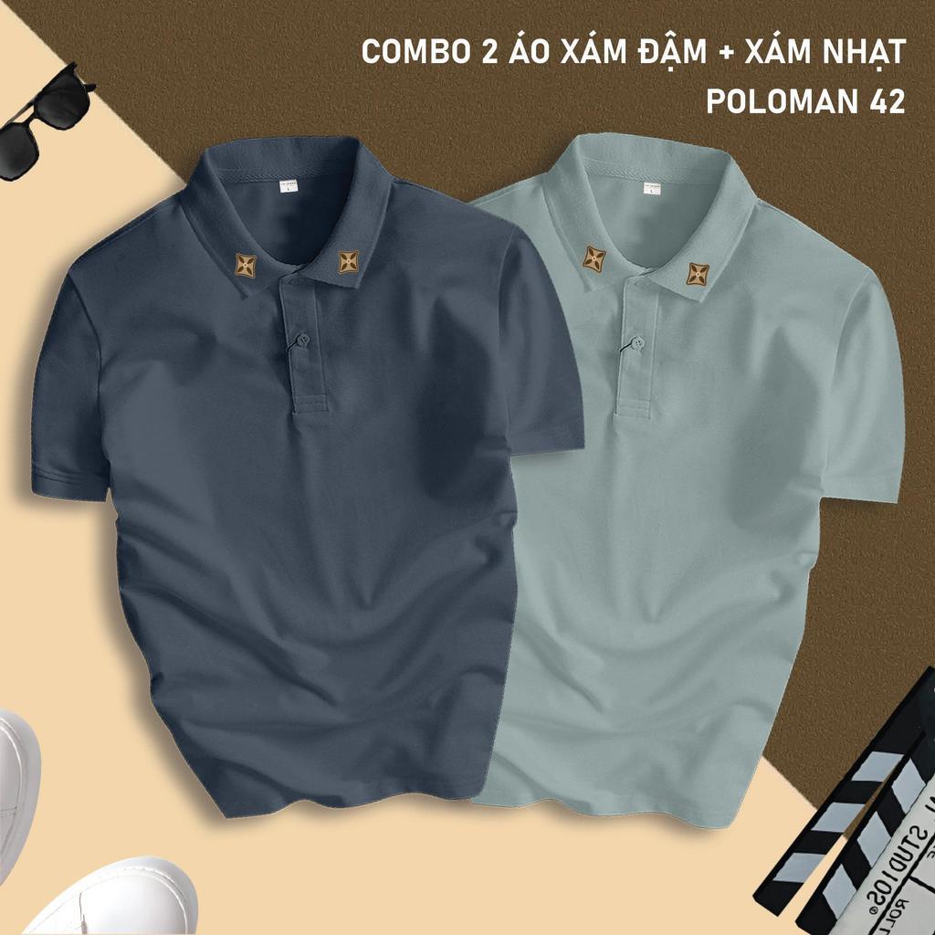 PLM Combo 2 เสื้อโปโล POLMAN PLM 42 ผ้าจระเข้ 4 ทิศทางที่สวยงามมาก Unisex ผู้ชายและผู้หญิง Active Co