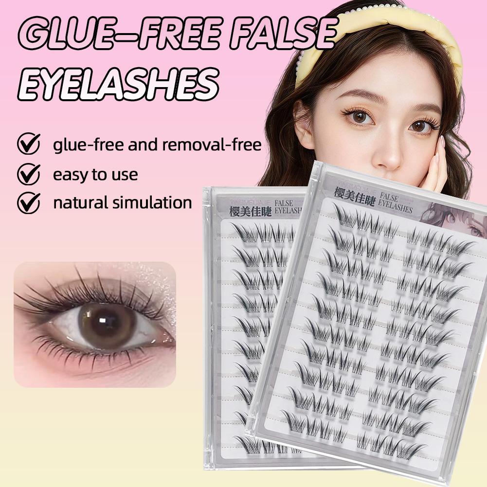 no Glue Need  ขนตาสไตล์จีนใหม่, 20 แถว Fox Create Doll Big Design, Easy Eye Wear T1u4