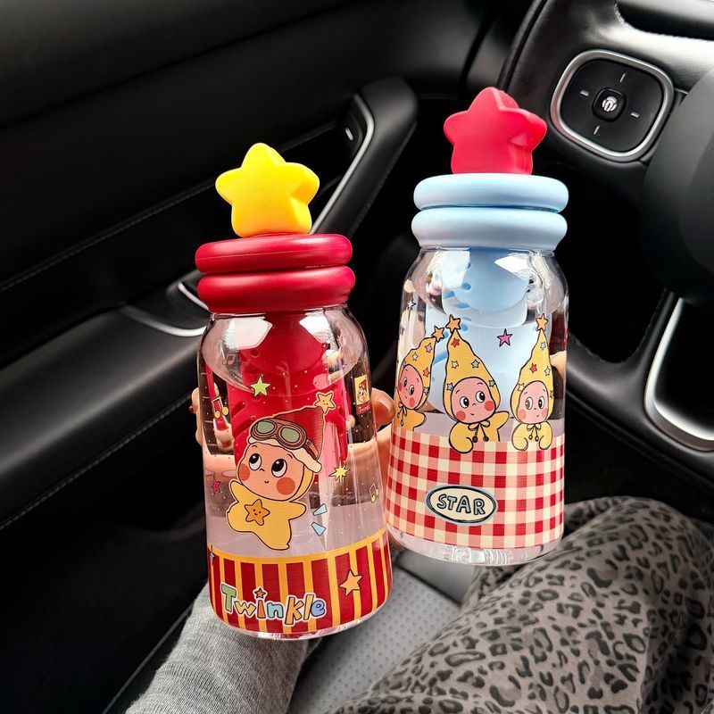 [Rebeder] Star High-value High-value Straw tritan Water Cup Carry Coffee Cup Student Plastic Water C
