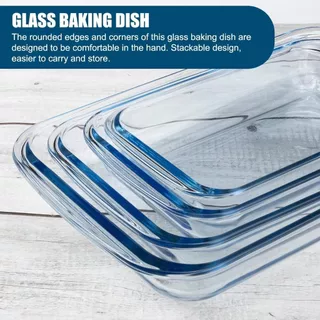 ถาดอบแก้ว ถาดอบอาหาร แก้ว ไมโครเวฟได้สามารถ เข้าเตาอบได้ Glass Baking Dishes 3pcs 1L 1.5L 2L 3.5L