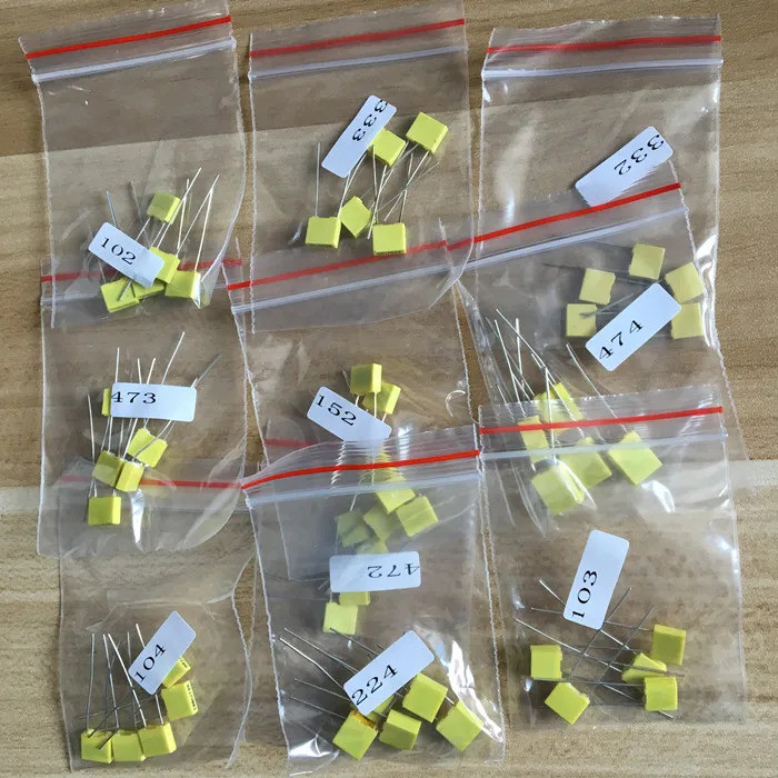 Correction capacitor ชุด 10 ชนิด * 5 ชิ้น = 50 ชิ้นชุด 100V 102J 152J 332J 472J 103J 333J 473J 104J 