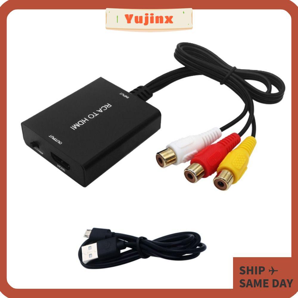 YUJINX สาย AV เป็น HDMI กล้อง DVD ทีวีเกม AV อะแดปเตอร์ CVBS คอมโพสิต