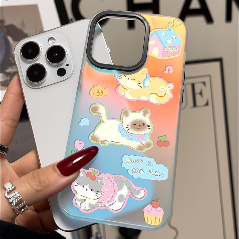 🐕‍🦺case for OPPO A3S A5 A5S A7 AX5S AX7 A7N A12 A11K A15 A16K เคสโฮโลแกรม Vivo Y20 Y21 Y33s สไตล์เกา
