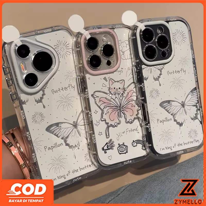 เหมาะสําหรับ OPPO A6X A5X A5 5G A5i A60 PRO A3 A3X A5 PRO A3 PRO A96 กระจกโบว์สีขาวสวยขาตั้งกันกระแท