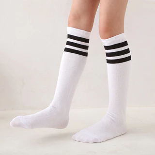 ถุงเท้าเด็ก สไตล์นักเรียนญี่ปุ่น พร้อมส่งจากไทย ขนาด 35-50 cm สายขวางสามเส้