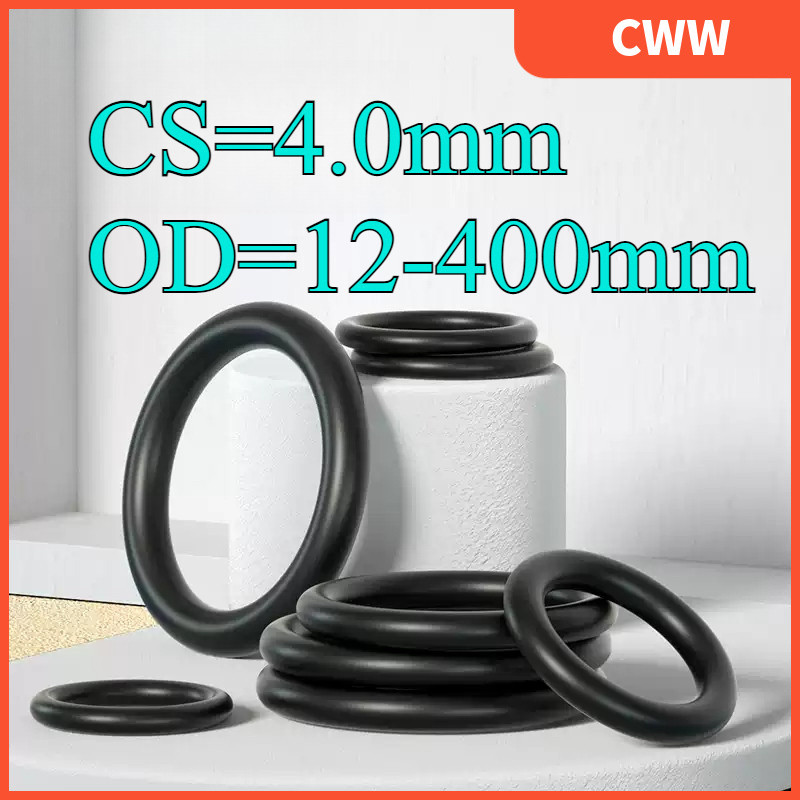 CS4.0mm แหวนยางซีล โอริง OD12-400mm แหวนซีลน้ํามันไนไตรล์ ปะเก็นสีดํากันน้ําและทนอุณหภูมิสูง CWW-KK-K