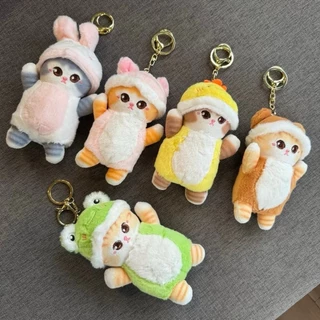 พร้อมส่ง พวงกุญแจ ตุ๊กตา น้องแมว มีฮู้ด น่ารักๆ ห้อยกระเป๋า แมวชิบะ การ์ตูน