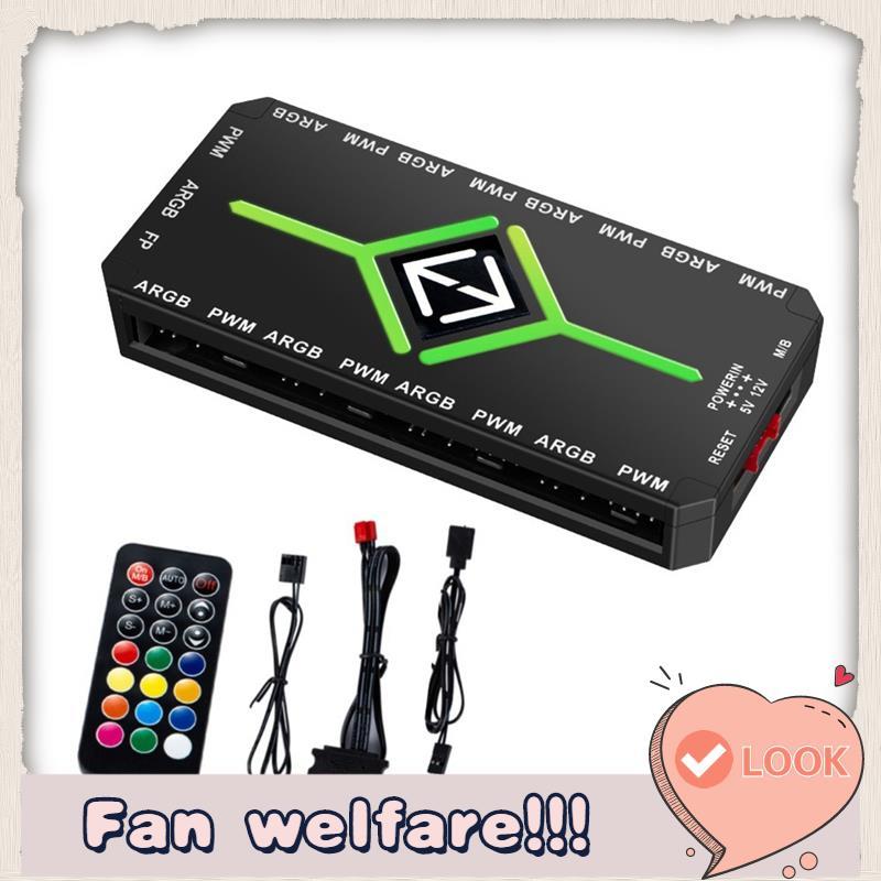 5V 3 Pin ARGB Controller Cooling 4 Pin PWM พัดลม Hub PWM ARGB พัดลม Hub สําหรับ 5V แอดเดรส ARGB คอมพ