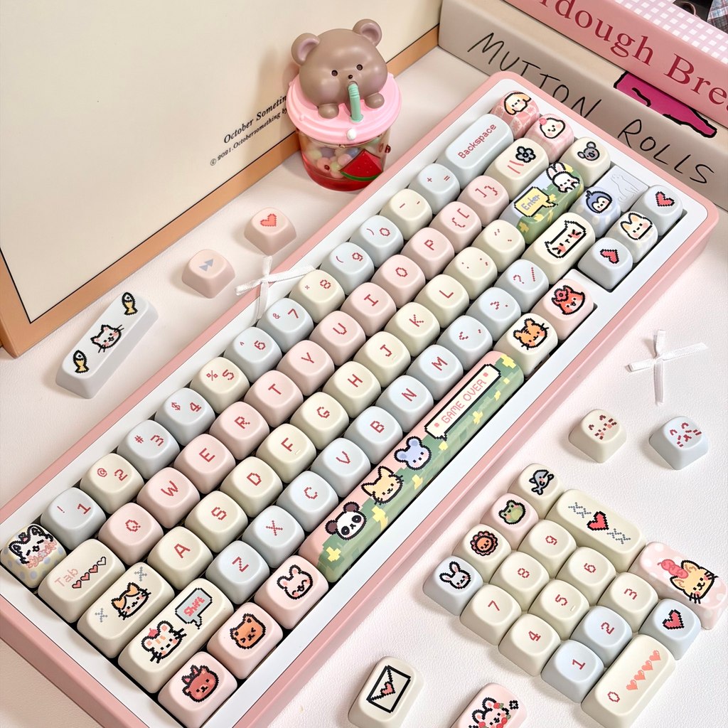 Chiikawa Keycap MOA ความสูง Pixel Paradise Kuromi MOA Sublimation Keycap Dragon Riding 98 108 104