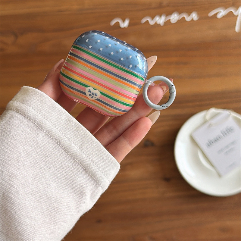 จี้ดาวลายสีสันสดใส + ดาวสําหรับ Airpods4 Airpods 1/2 3 Pro Pro2 pro3 耳机套装 无线蓝牙保护套 AirPods Pro i3 i4 pro3 机保护套