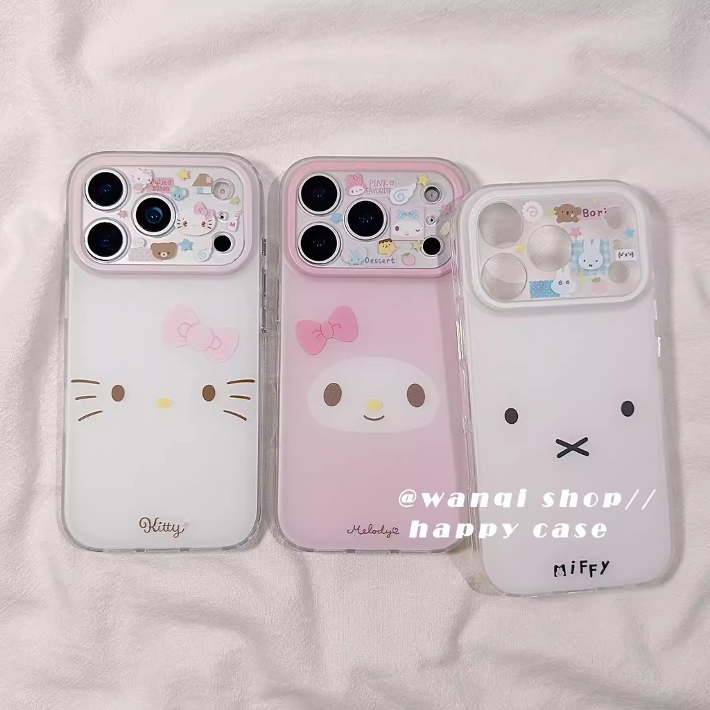 การ์ตูนน่ารัก kt เหมาะสําหรับ iPhone17 16 15 14 13 12 ProMax Pro Plus ความรู้สึกระดับไฮเอนด์ Precision Hole รวมทุกอย่างกันกระแทกการ์ตูนป้องกันกรณี