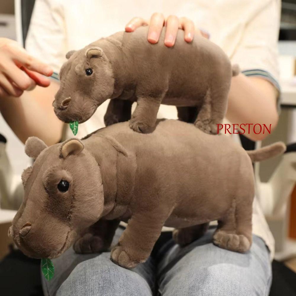 PRESTON Hippo Plush Toy, Reality การ์ตูนตุ๊กตา Hippo ตุ๊กตา, Kawaii สไตล์ 20 ซม.จําลองตุ๊กตาตุ๊กตา H