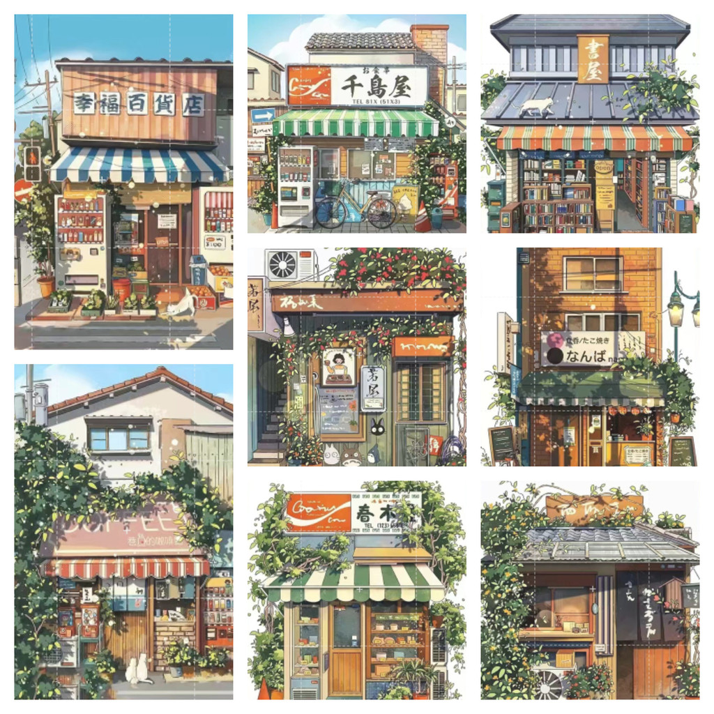 [KS] อาคารร้านค้า 5d ภาพวาดเพชรเพชรเต็มรูปแบบห้องนั่งเล่น PasteDiamond Cross Stitch ห้องนอนห้องรับประทานอาหารเพชรเย็บปักถักร้อยตกแต่งบ้าน30x40