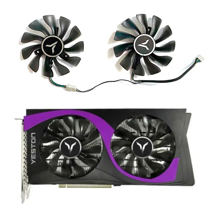 HL เหมาะสําหรับ Yeston GTX1660 SUPER RTX2060 RX5500XT RX5600XT กราฟิกการ์ด 85 มม.4PIN GA92S2U GPU เป