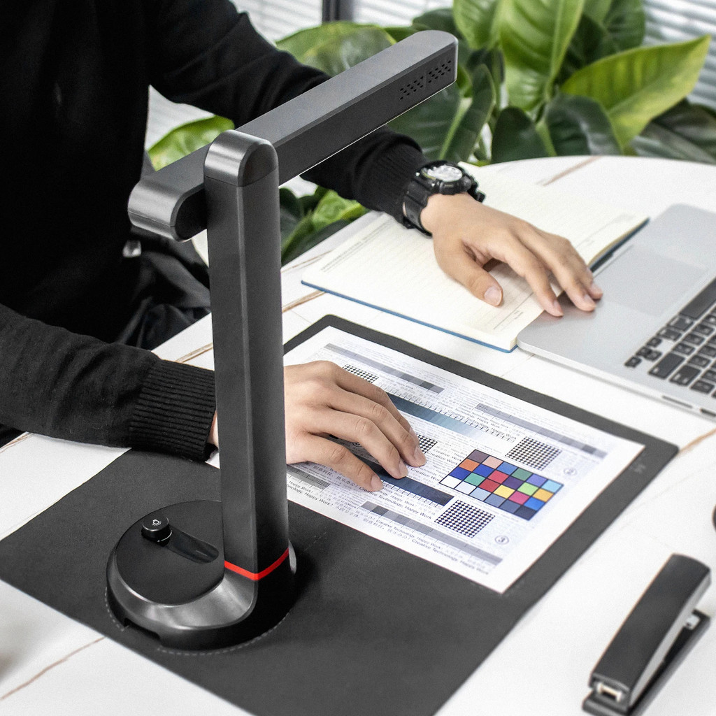Portable Visual Presenter เครื่องสแกนเนอร์หนังสือ A4 ทนทานความละเอียดสูง 13 ล้านพิกเซลกล้องเอกสารสแกนเนอร์เอกสาร