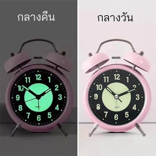 🚚 ส่งจากกรุงเทพฯ | นาฬิกาปลุกเด็ก มีไฟกลางคืน ระฆังคู่ เข็มควอทซ์ ตั้งโต๊ะ วินเทจ